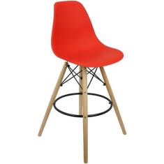Banqueta Charles Eames Eiffel Wood Design Base Fixa Madeira - Lianto D