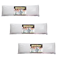 Kit com 3 Travesseiros Viscoelástico 135cm de Corpo - MarcByan