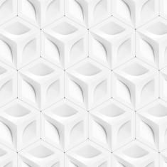 Papel De Parede 3D Circulos Bumerangue Geometrico Adesivo