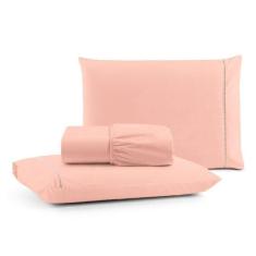 Jogo De Lençol Luiza King 3 Pçs 100% Algodão Percal 180 Fios Ponto Pal