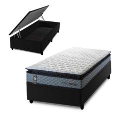 Conjunto Box Baú Chicago Cinza 88x188x64 Espuma D33 - King House