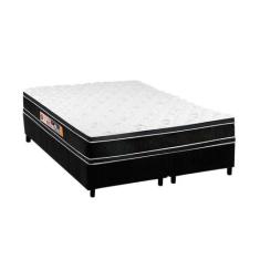Cama Box Queen: Colchão Espuma D33 Castor Black e White Double Face + 