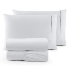 Jogo de Lençol 400 Fios Casal 4pçs Casa Dona, Branco