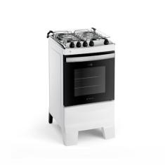 Fogão 4 Bocas Branco com Mesa Inox Atlas Agile Up Bivolt