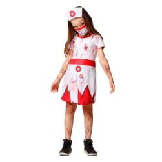 Fantasia Enfermeira Médica Zumbi Infantil Menina Halloween - Fantasias