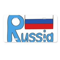 DIYthinker Placa de carro com bandeira nacional da Rússia em aço inoxidável para decoração de carro