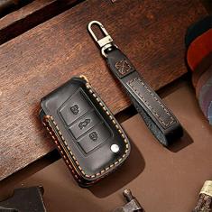 Porta-chaves do carro, capa de couro inteligente, adequado para Volkswagen Polo golf 7 MK7 Skoda Octavia Kodiaq Karoq SEAT, porta-chaves do carro ABS Smart porta-chaves do carro