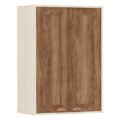 Armário Aéreo de Cozinha 60 cm 2 Portas de abrir 2 Prateleiras Sofia Luciane Móveis