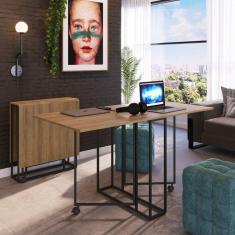 Mesa para Escritório Reunião 4 Lugares Dobrável 142cm Placa e Ponto Mel