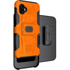 Capa com clipe para Galaxy XCover 6 Pro, capa resistente Nakedcellphone com suporte [placa de montagem embutida] e [coldre de quadril de cinto] para celular Samsung XCover6 Pro (2022, SM-G736) -