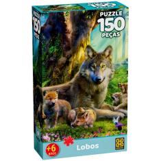 Quebra Cabeça Puzzle 150 Peças Lobos Grow