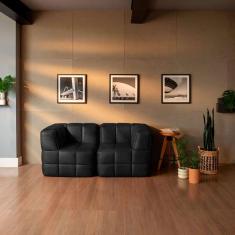 sofá guldi popup com 2 módulos canto corino preto