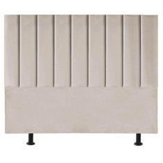 Cabeceira Estofada Cama Box King 195 Cm Maisa Suede bege