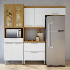 Cozinha 4 Peças Paneleiro Aéreo E Balcão 80 Burguesa P 100% Mdf - Nesh