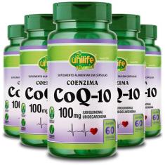 Kit 5 Coenzima CoQ-10 Unilife 60 Cápsulas