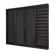 Janela de Alumínio Veneziana 100x120cm 6 Folhas Sem Grade e Com Vidro 
