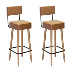 Kit 2 Banquetas Barcelona 96cm Couríssimo - Salaone