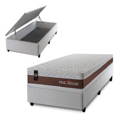 Conjunto Box Baú Venice Marrom 96x203x67 c/ Molas Ensacadas