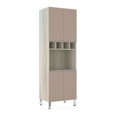 Paneleiro 70Cm Nicho Microondas E 1 Nicho Lis Legno Crema C/