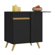 Balcão Cozinha De Canto 1 Porta Veneza Gb Multimóveis Mp3743 Preto