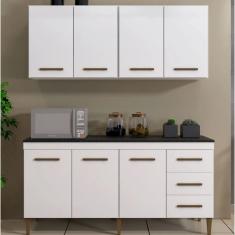 Cozinha Completa Atenas 7 Portas 3 Gavetas Kaiki Móveis - Branco