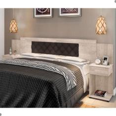 Cabeceira Box Bruna Amarula Com Capitonê Marrom