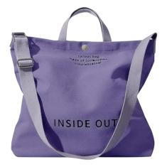 Bolsa de lona para mulheres - bolsa de dentro para fora, bolsa transversal grande de lona, bolsa de ombro para trabalho, viagem, casual, Roxa, One Size