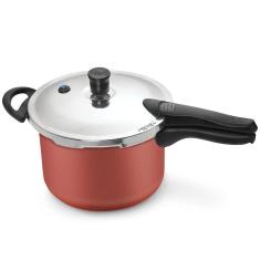 Panela De Pressão Press Grená 20 Cm 4,5 L Em Alumínio Com Revestimento Interno Antiaderente Nigro