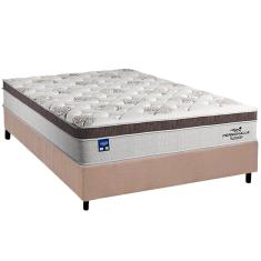 Cama Box Casal: Colchão Molas Plumatex MasterPocket Ensacadas Personalle + Base CRC Suede Clean(138x188)