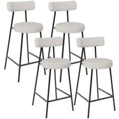 Kit 04 Banquetas Baixa Para Cozinha Sala De Jantar Bar Bancada Milão L