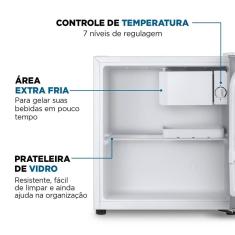 Frigobar 46L Porta Reversível Mondial FGB01W50 Branco 220V