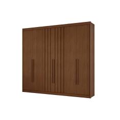 Guarda Roupa Casal Grécia 6 Portas de Bater 8 Gavetas MDF Cinamomo Conquista Móveis