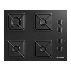 Cooktop a Gás Brastemp em Vidro Temperado com 04 Bocas Preto - BDD61BE