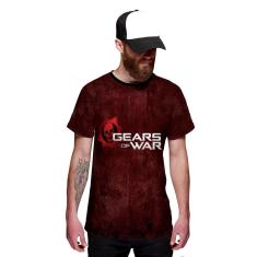 Camiseta Gears of  War Blood Caveira Vermelha-Masculino