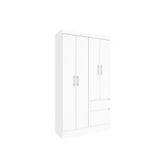 Guarda Roupa Solteiro Oregon C/ 4 Portas E 2 Gavetas Branco/Neve - Tcil Móveis