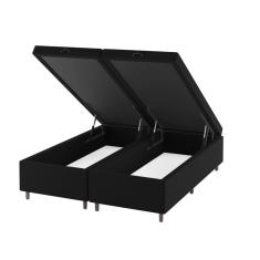 Base Box Bau King Size Cairo (43x193x203cm)  Preto - Casa Giulia
