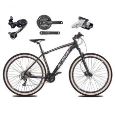 Bicicleta Aro 29 Ksw Xlt Deore E Altus 27v Freio Hidráulico Garfo Trava Pneu Faixa Bege - Preto-prata Tam.19