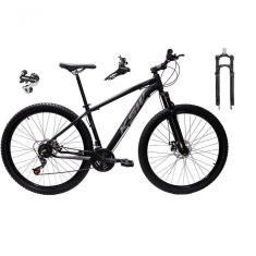 Bicicleta Aro 29 Ksw Xlt 24v Câmbio Shimano Acera K7 Garfo Trava Freio A Disco - Preto-prata Tam.17