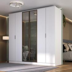 Guarda-roupa 6 Portas com 2 Portas Reflecta 4 Gavetas Ravi - Mambel