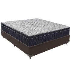 Cama Box Marrom E Colchão Airtech 150 Espuma D45 Viúvo Ortobom