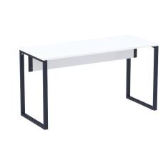 Mesa Escritório P25 TUB Pandin 150 cm (Larg) Tampo MDP Branco Pé Aço Tubular Azul Del Rey