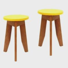 Conjunto 2 Banquetas Colorido Suze Amarelo Estrada