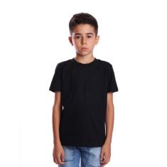 Camiseta Ox Silver Lisa Básica Infantil Juvenil Roupa Criança, Preto, 