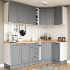 Cozinha Modulada 8 Peças 3 Aéreos 3 Balcões Adega e Toalheiro Arizona 