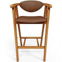 Banqueta Alta Para Cozinha Bancada Bar Sala De Jantar Fixa Cecília L02 Couríssimo Marrom