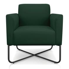 Poltrona Marisa Suede Base X Industrial Preta D´rossi Verde