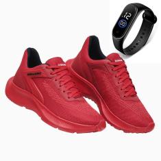 Tênis Masculino Esporte Leve Cardaço Academia Corrida Dia a Dia + Relógio-Masculino