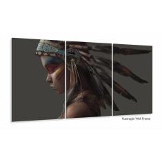 Quadro Índio Americano Artístico Sala Em Tecido 120x60