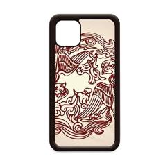 Duas capas chinesas Phoenix Animal Circle Rettrait para iPhone 12 Pro Max para Apple Mini Mobile Case Shell