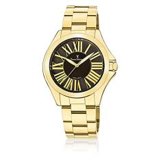 Relógio Pulso Jean Vernier Feminino Aço Dourado Jv01125